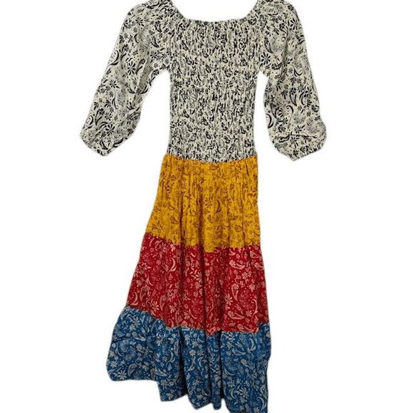 NEW! Cool Change Boho Jodi Dress Multicolor Meadow Floral Print Tiered Size XS - Picture 5 of 9